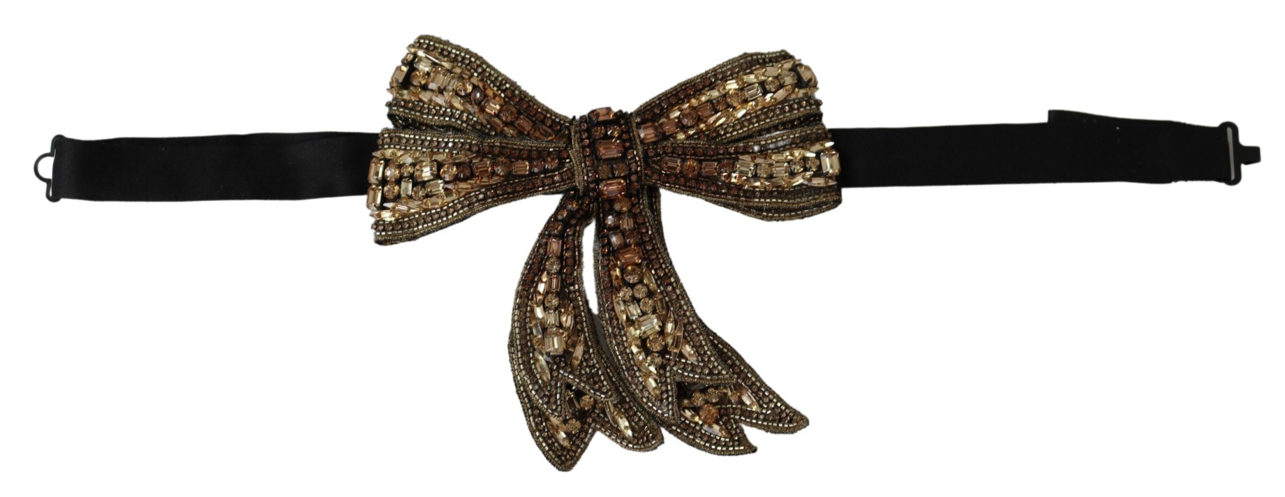 Elegant Silk Rhinestone Bow Tie - ventzia