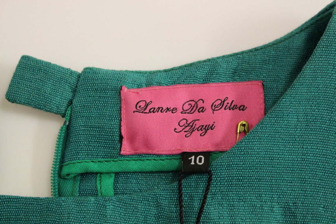Elegant Embroidered Green Mini Dress - ventzia