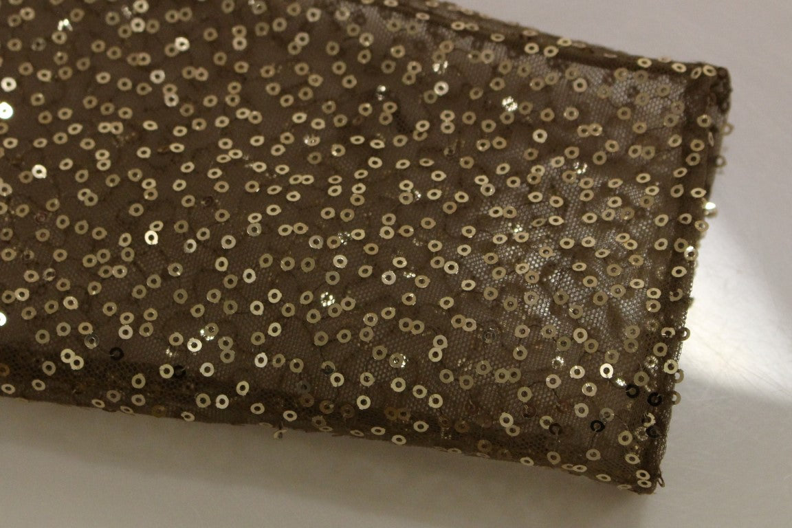 Exquisite Gold Lace Maxi Dress with Crystals - ventzia