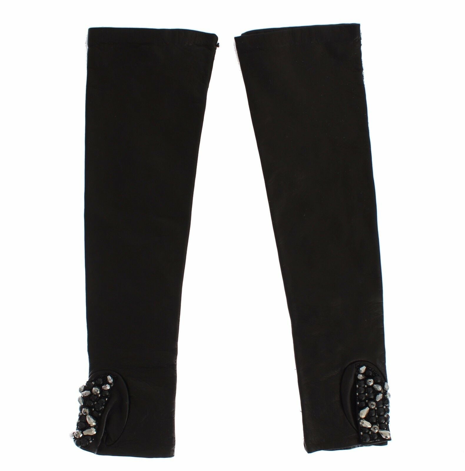 Elegant Crystal Beaded Leather Gloves - ventzia