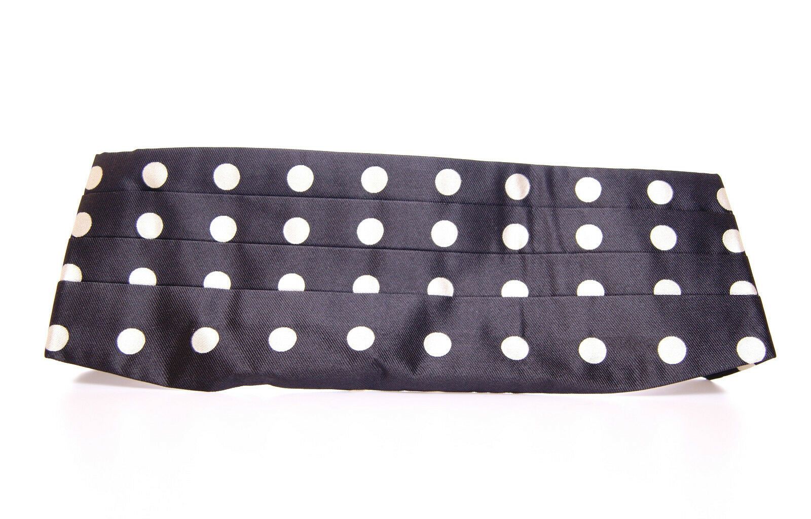 Elegant Silk Black Polka Dot Cummerbund - ventzia