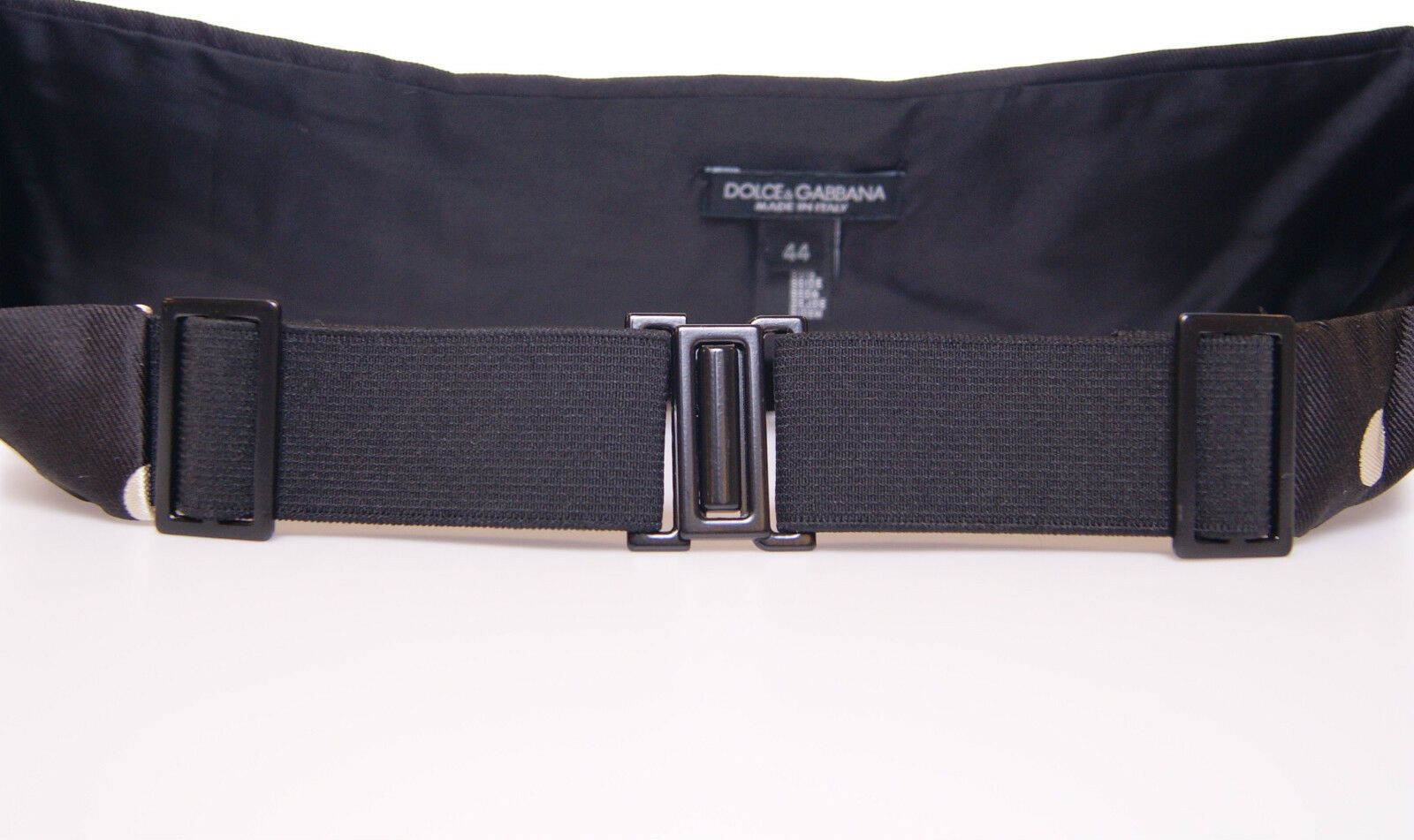 Elegant Silk Black Polka Dot Cummerbund - ventzia