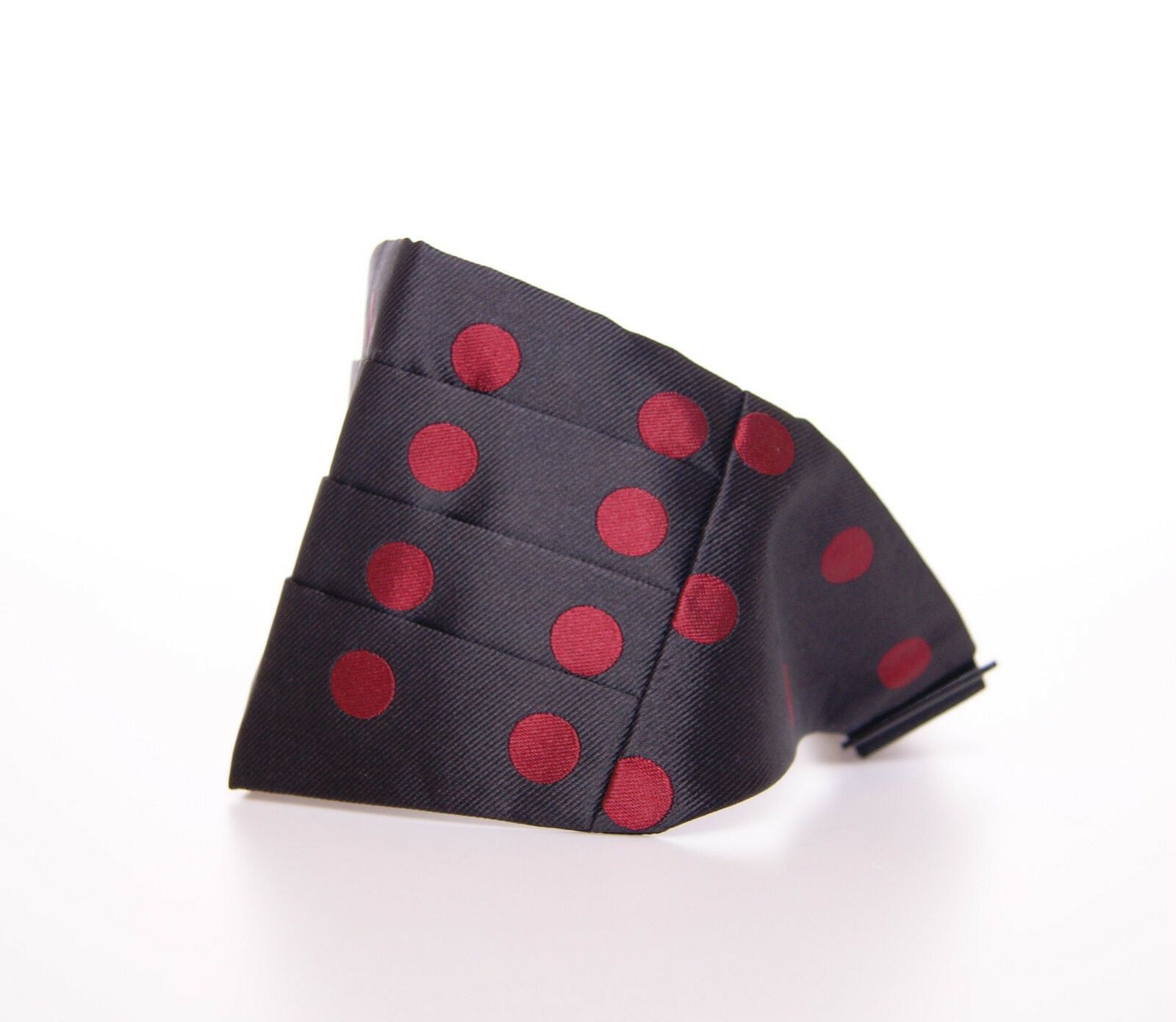 Exquisite Black Silk Cummerbund with Red Polka Dots - ventzia