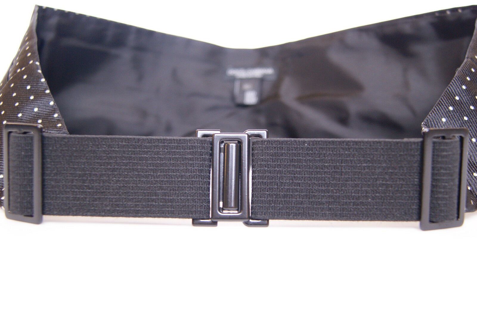 Elegant Black Silk Polka Dot Cummerbund - ventzia