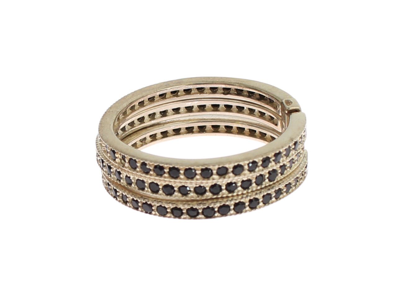 Chic Silver & Black CZ Crystal Ring - ventzia