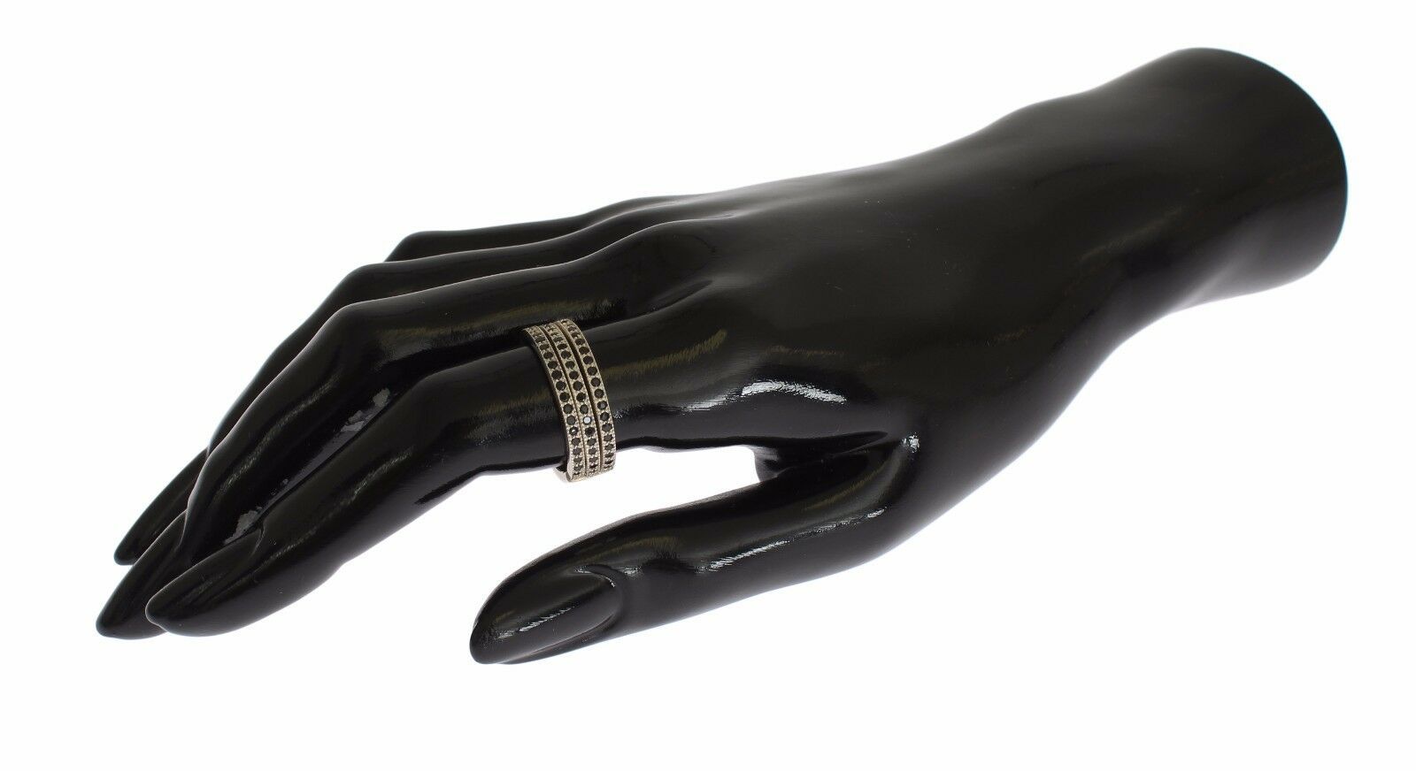 Chic Silver & Black CZ Crystal Ring - ventzia