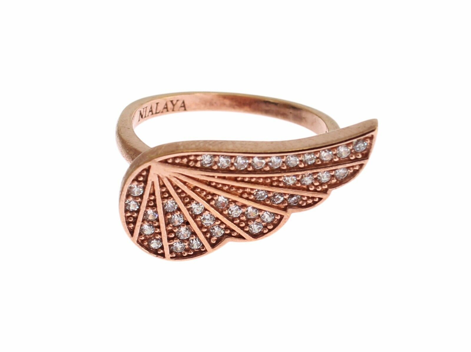 Elegant Pink Gold CZ Crystal Ring - ventzia