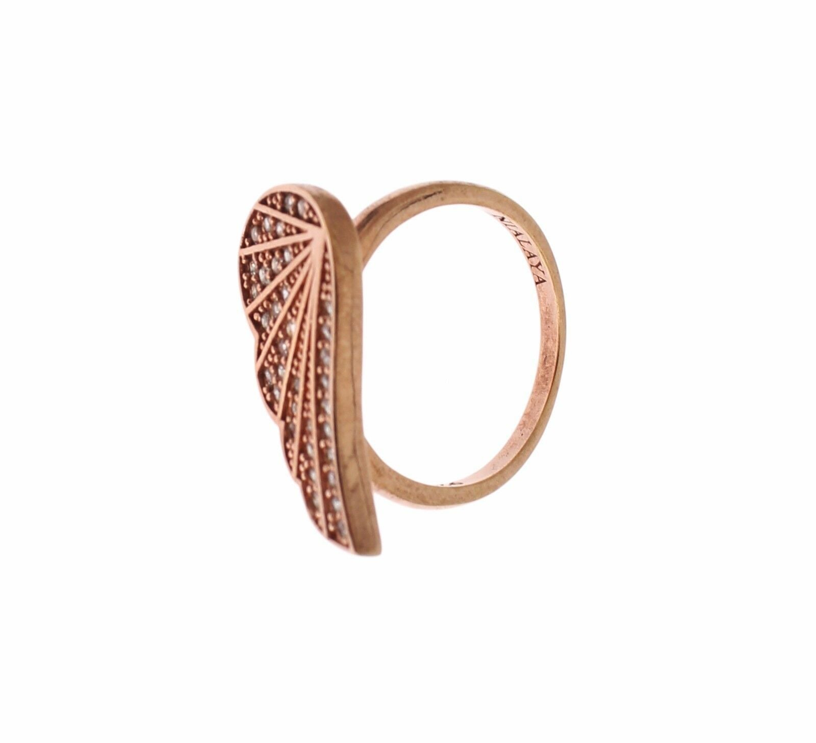 Elegant Pink Gold CZ Crystal Ring - ventzia
