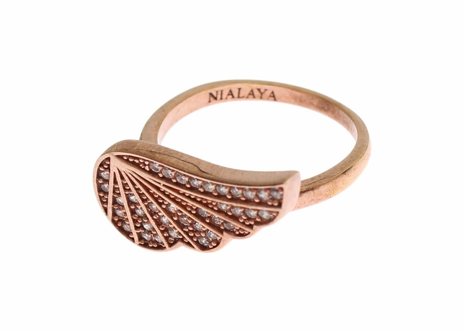 Elegant Pink Gold CZ Crystal Ring - ventzia