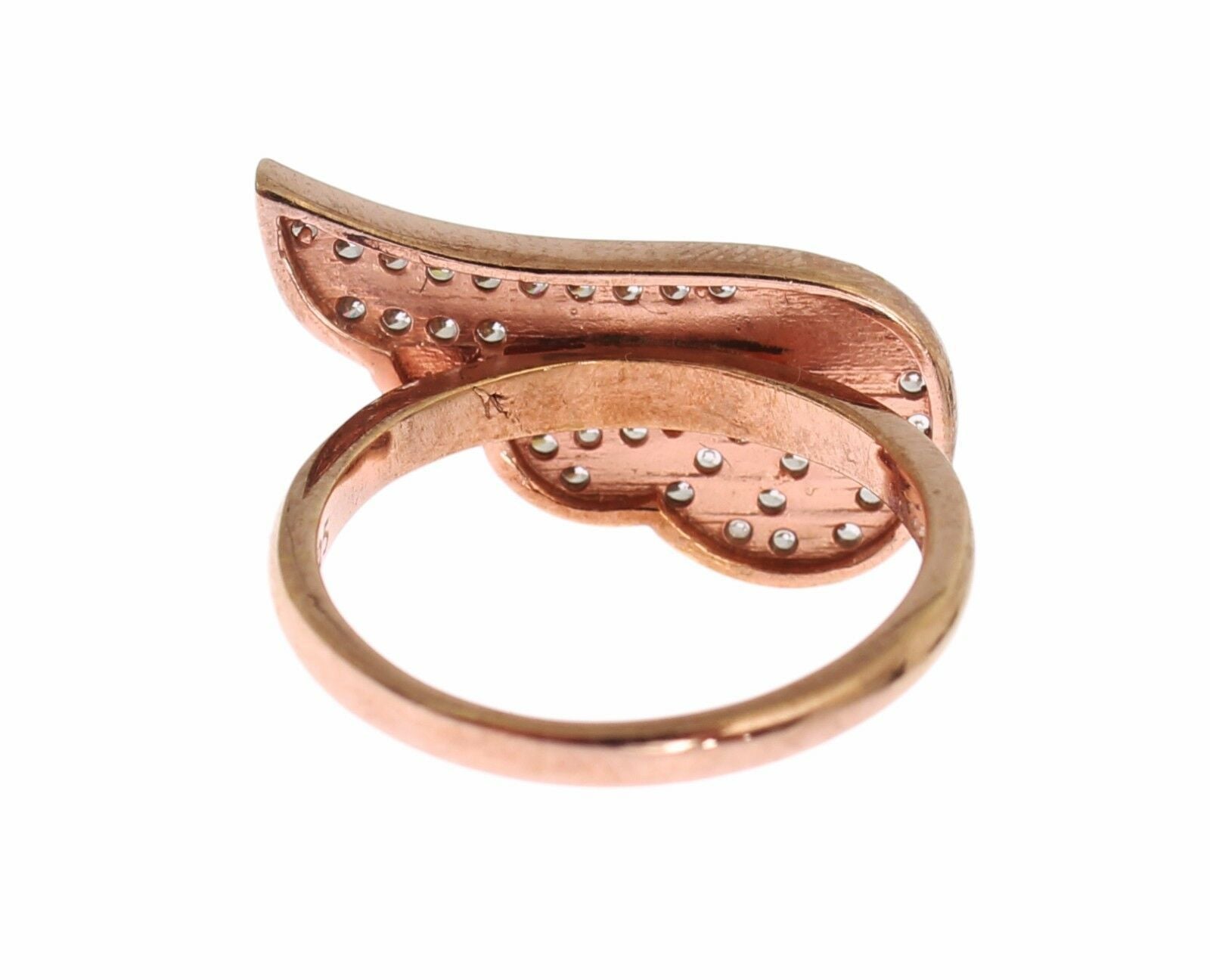 Elegant Pink Gold CZ Crystal Ring - ventzia