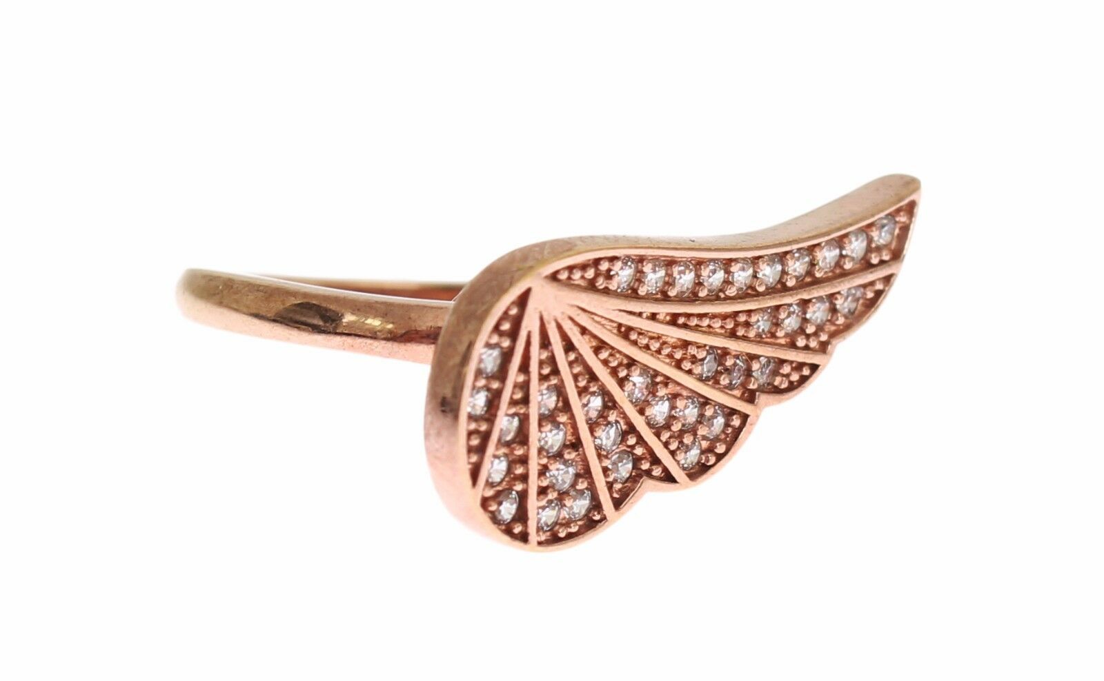 Elegant Pink Gold CZ Crystal Ring - ventzia