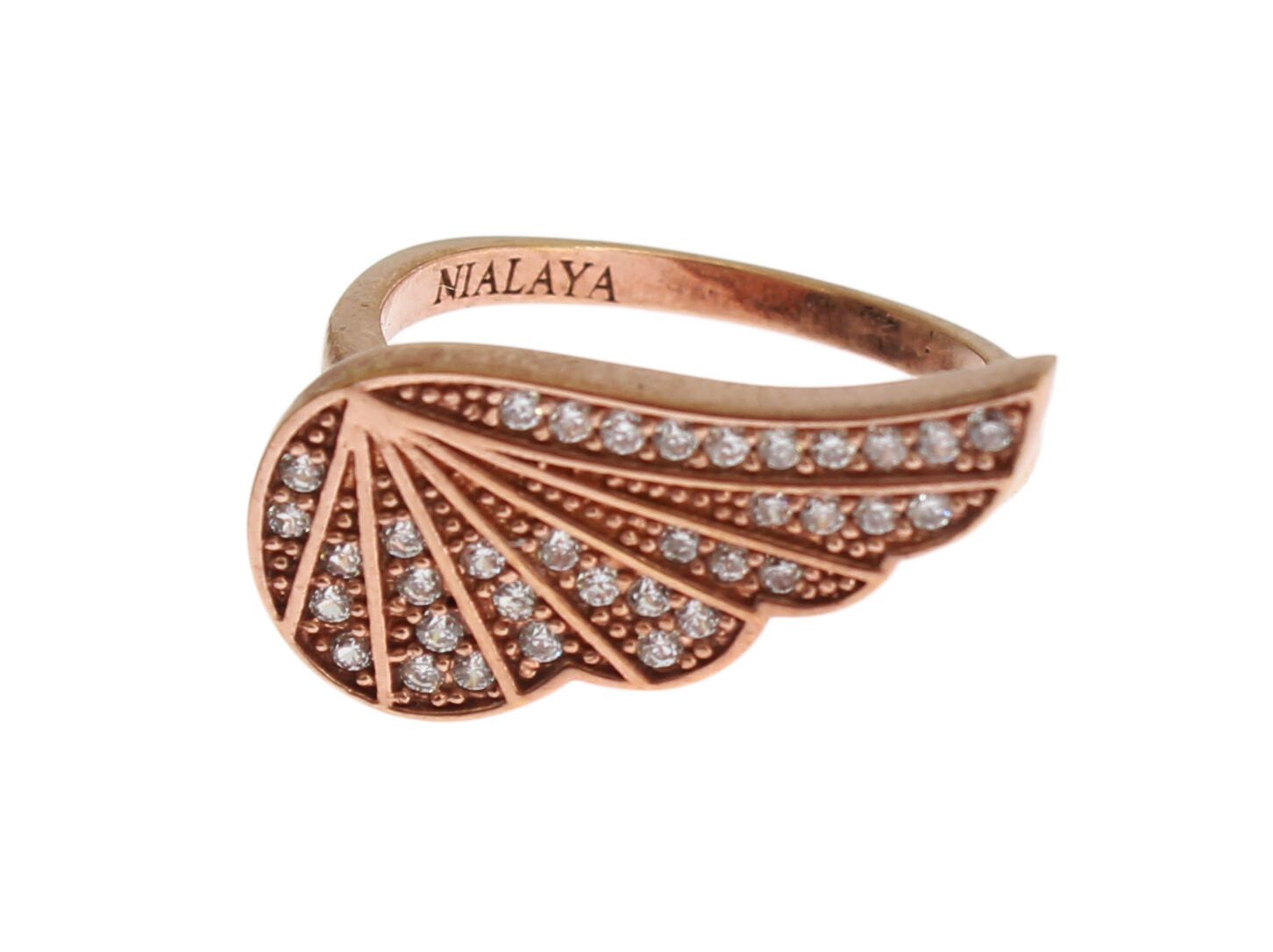 Elegant Pink Gold CZ Crystal Ring - ventzia