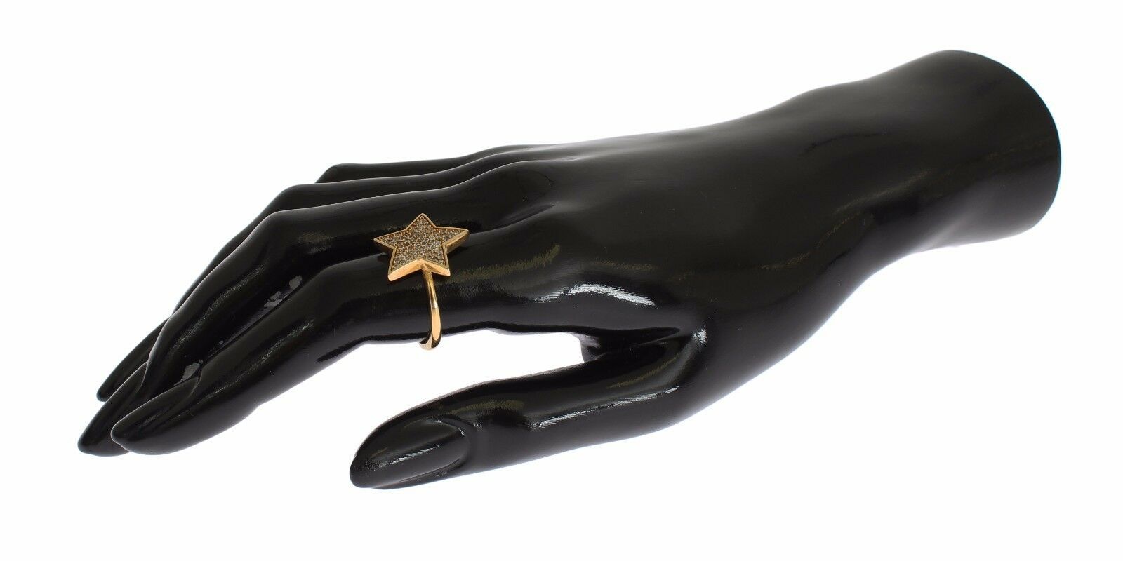 Elegant Gold-Plated Sterling Silver Ring with CZ Crystals - ventzia