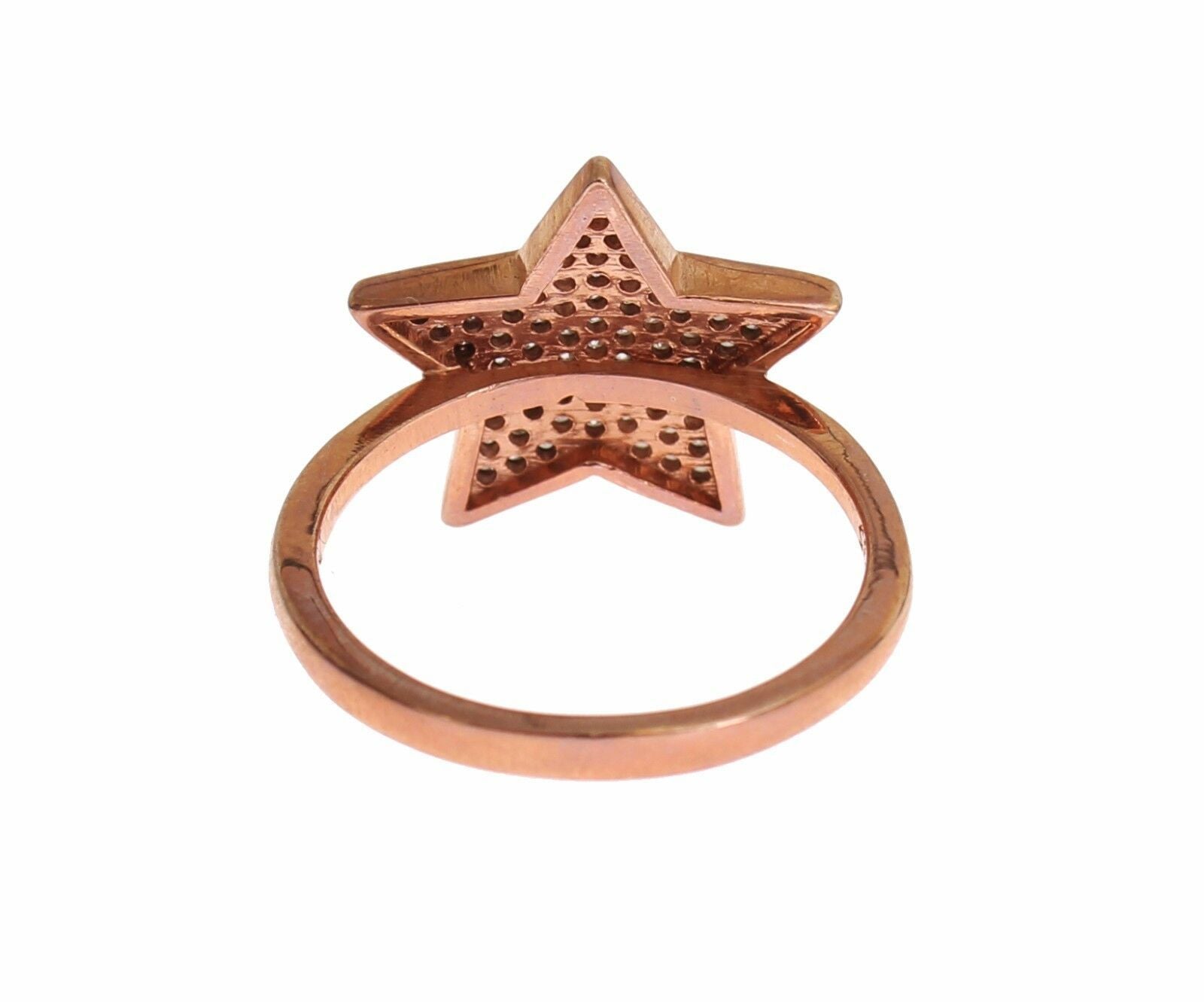 Dazzling Pink Gold Plated Sterling Silver CZ Ring - ventzia
