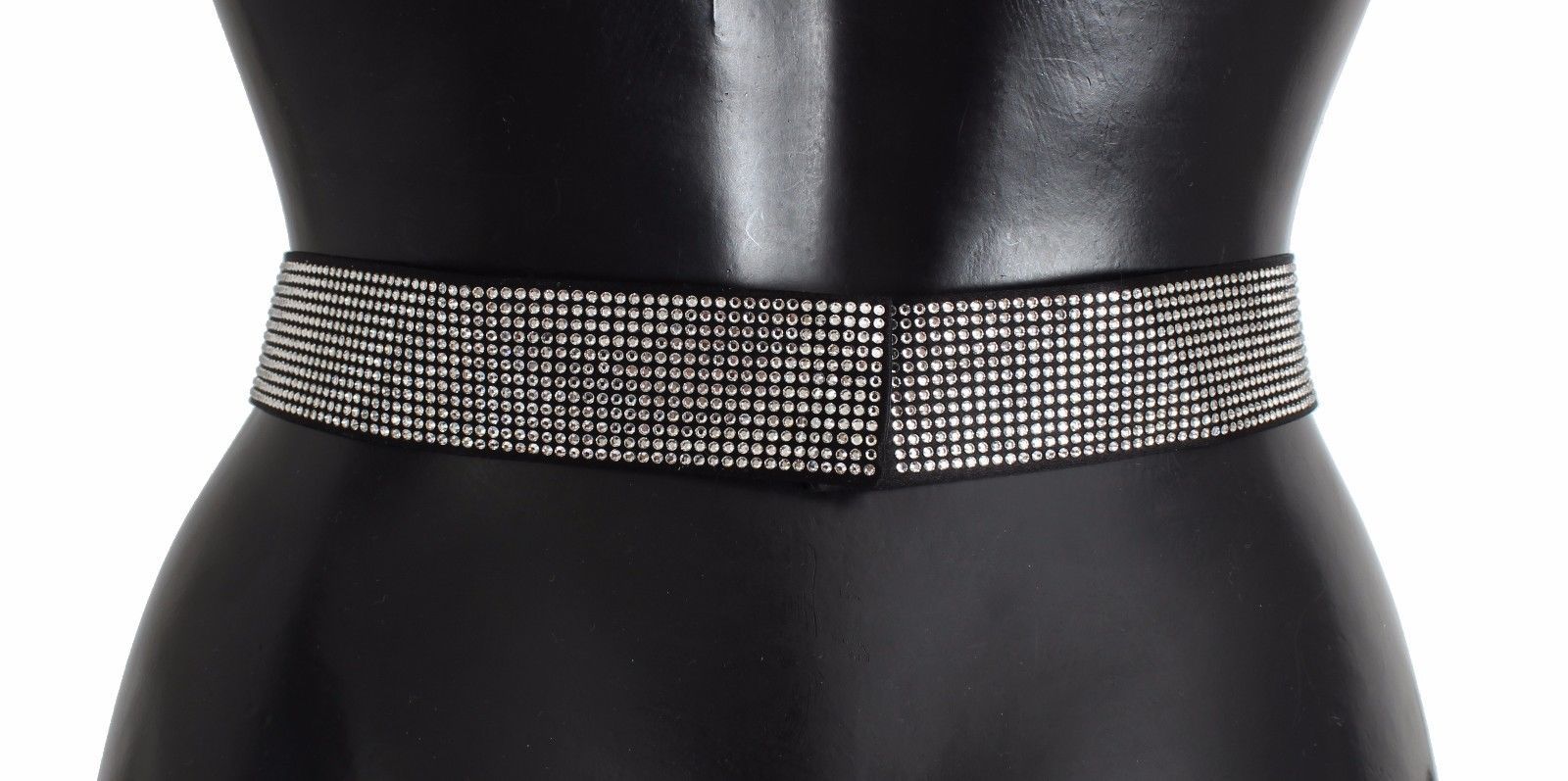 Black Silk Crystal Bow Waist Belt Elegance - ventzia