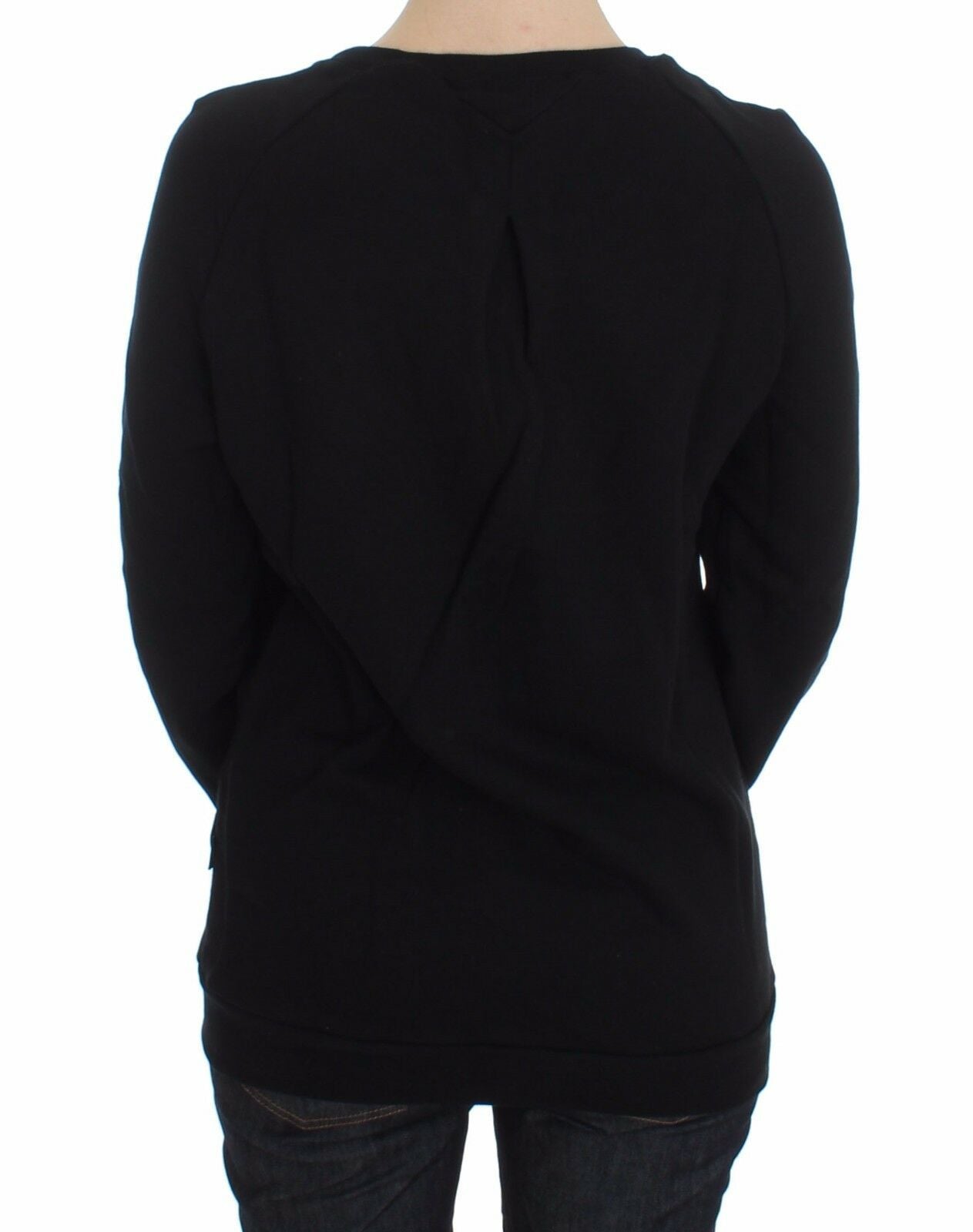 Chic Skull Motif Crew-Neck Cotton Sweater - ventzia
