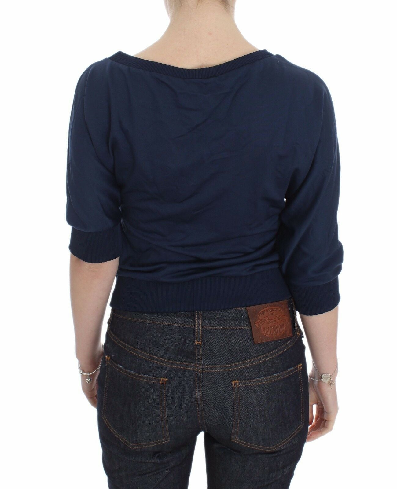 Elegant Deep V-Neck Sweater in Blue - ventzia