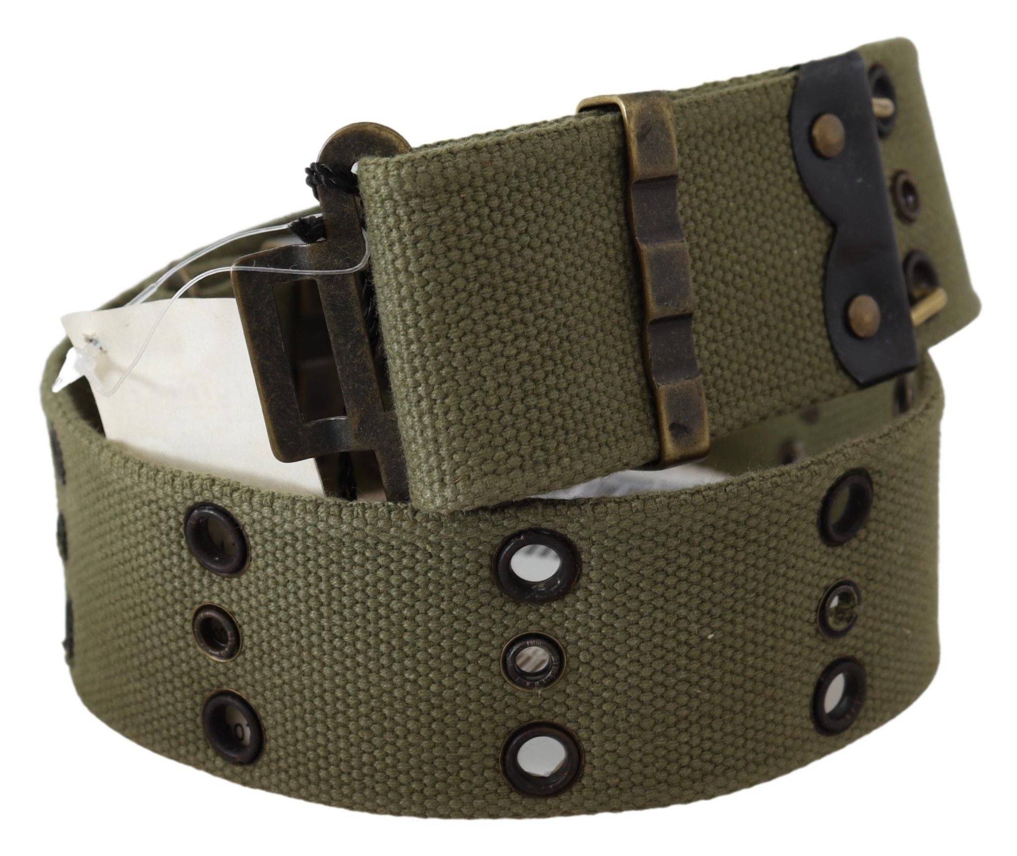 Chic Army Green Cotton Waist Belt - ventzia