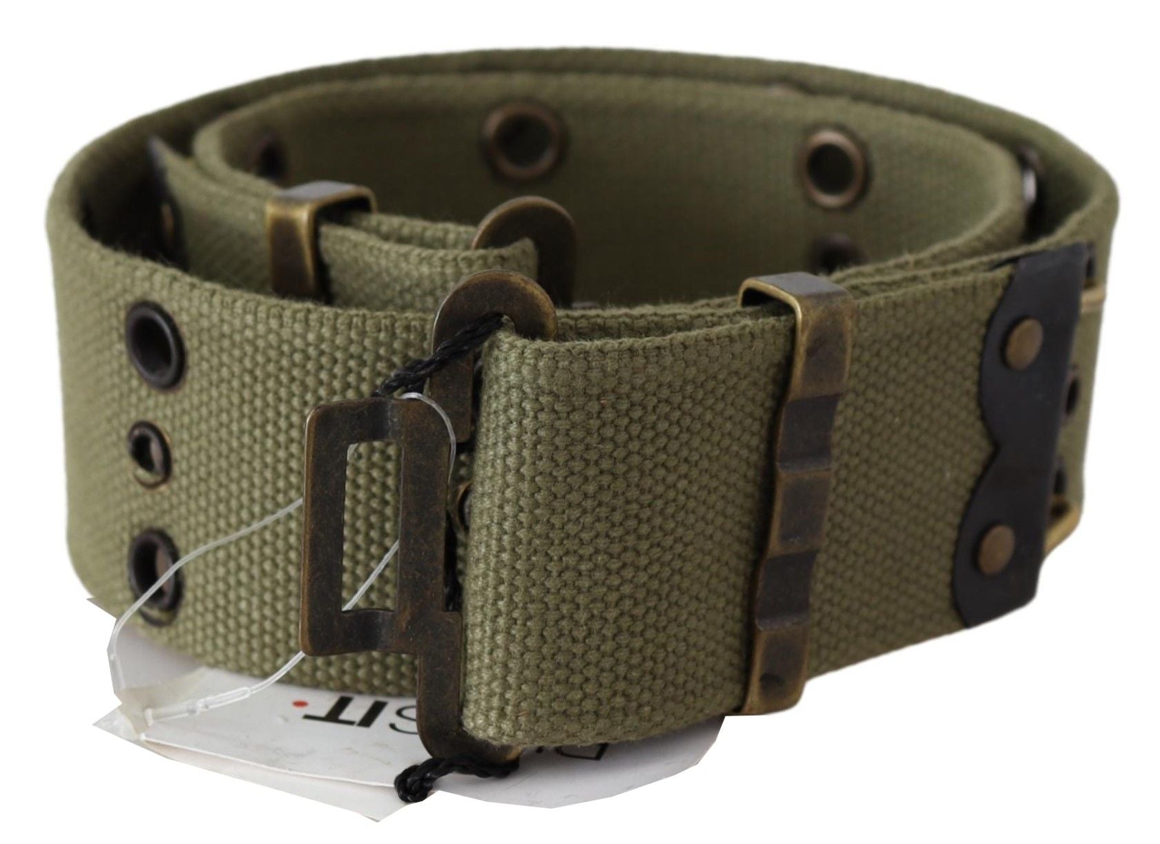 Chic Army Green Cotton Waist Belt - ventzia