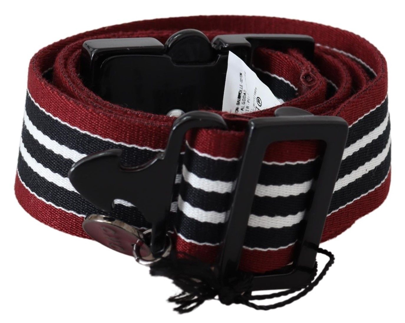 Striped Leather Fashion Belt in Black & Red - ventzia
