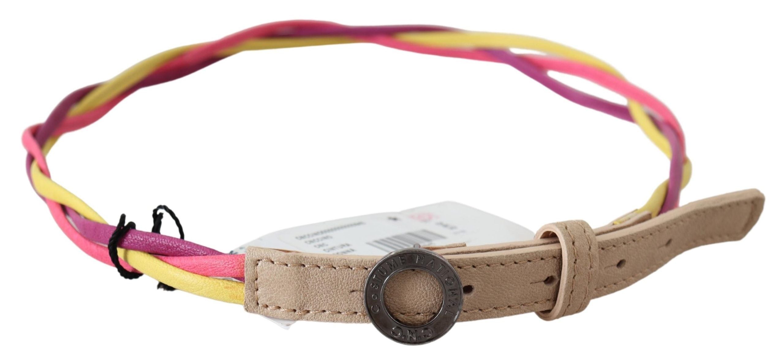Multicolor Twisted Faux Leather Belt - ventzia