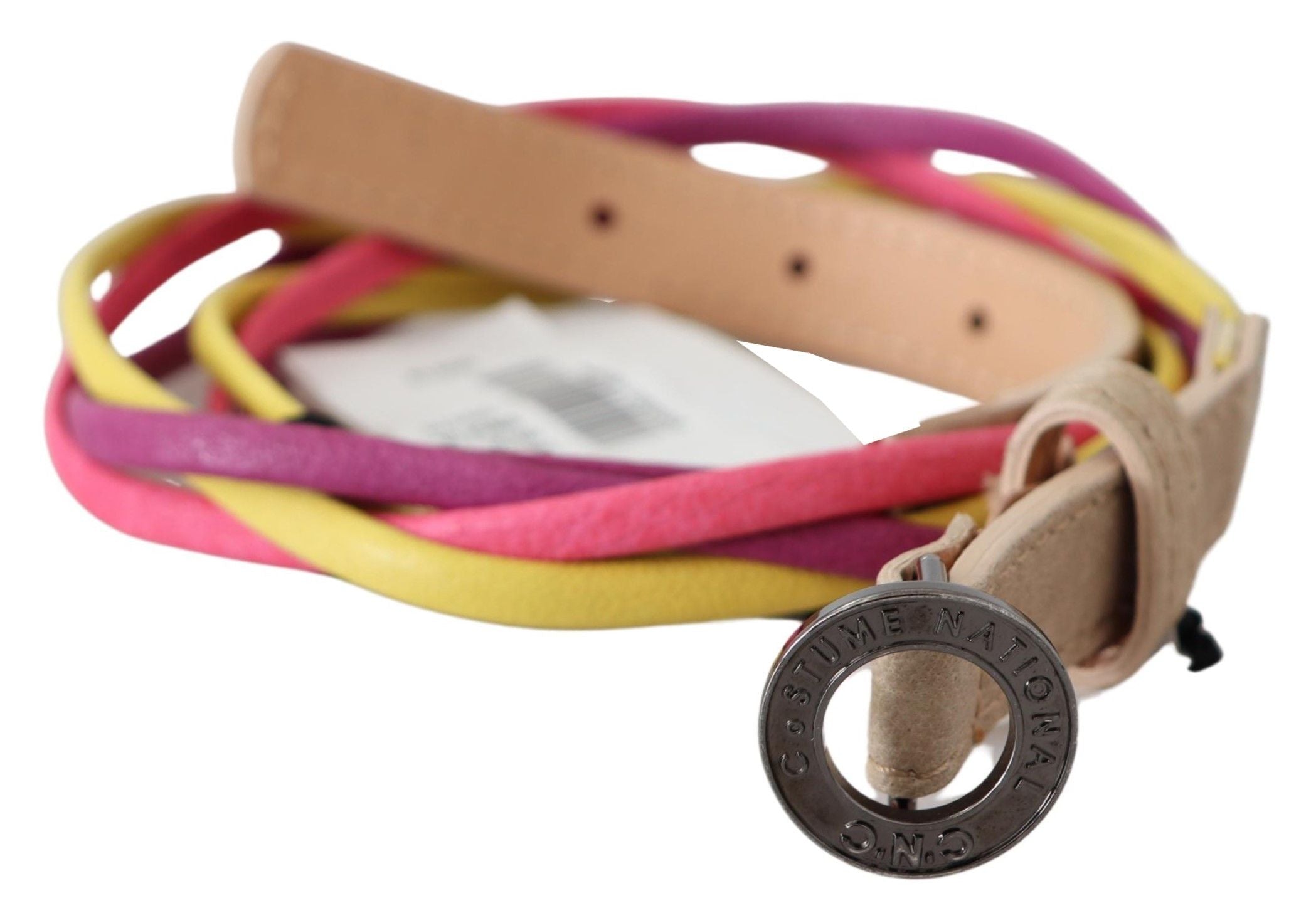 Multicolor Twisted Faux Leather Belt - ventzia
