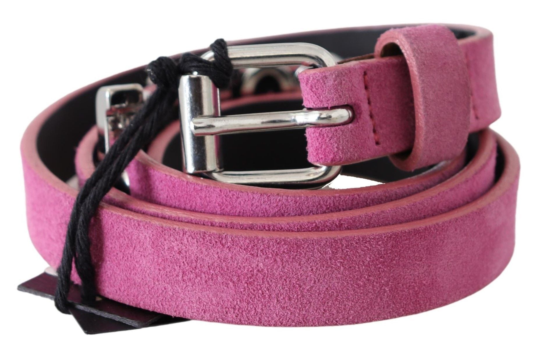 Fuschia Pink Leather Waist Belt - ventzia