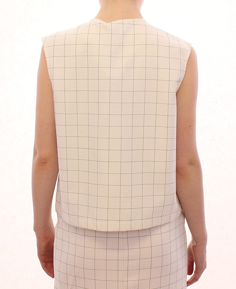 Chic White Sleeveless Cotton Shirt Top - ventzia