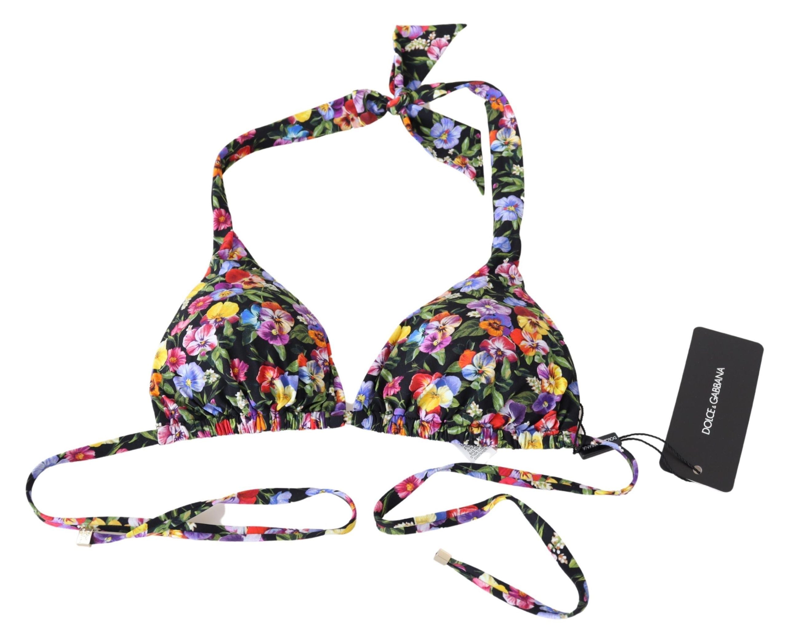 Chic Floral Printed Bikini Top - ventzia