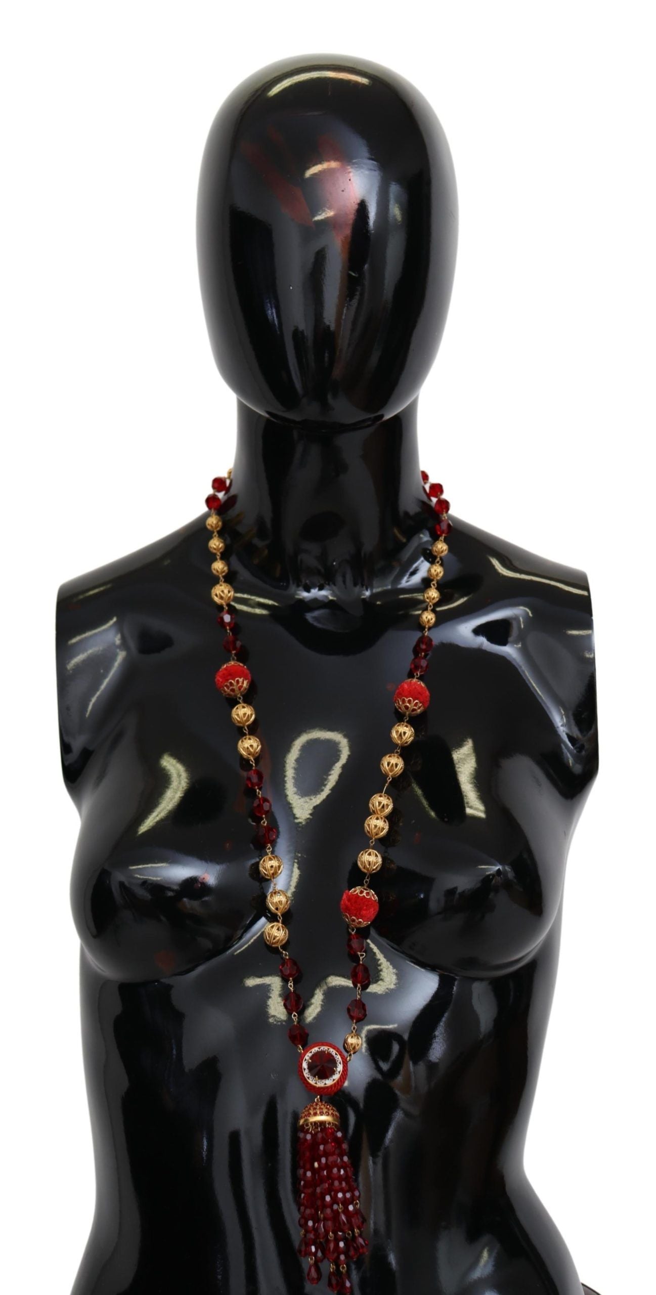 Elegant Red Crystal Gold-Plated Necklace - ventzia
