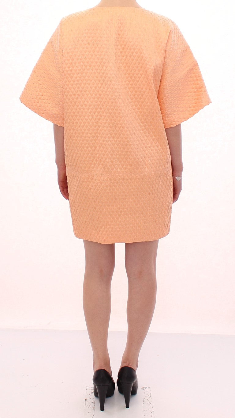 Chic Pink Silk-Blend Short Sleeve Coat - ventzia