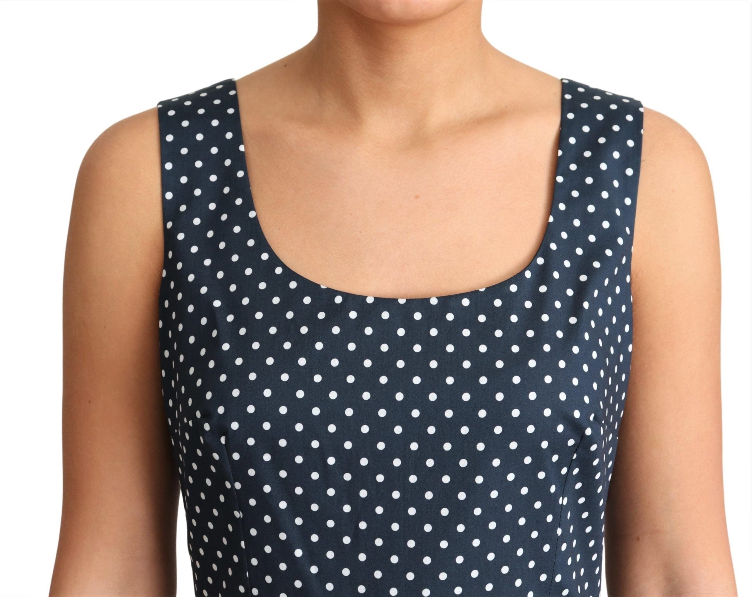 Polka Dot Sleeveless A-Line Dress - ventzia