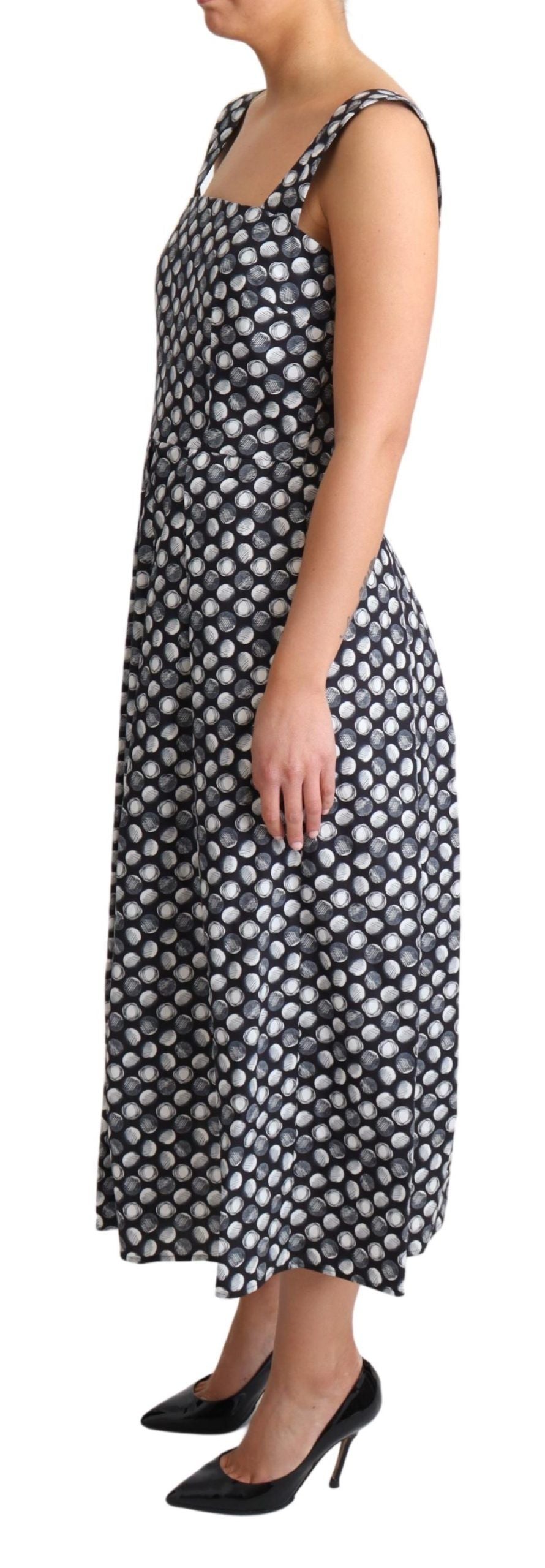 Elegant Sleeveless Geometric Midi A-Line Dress - ventzia