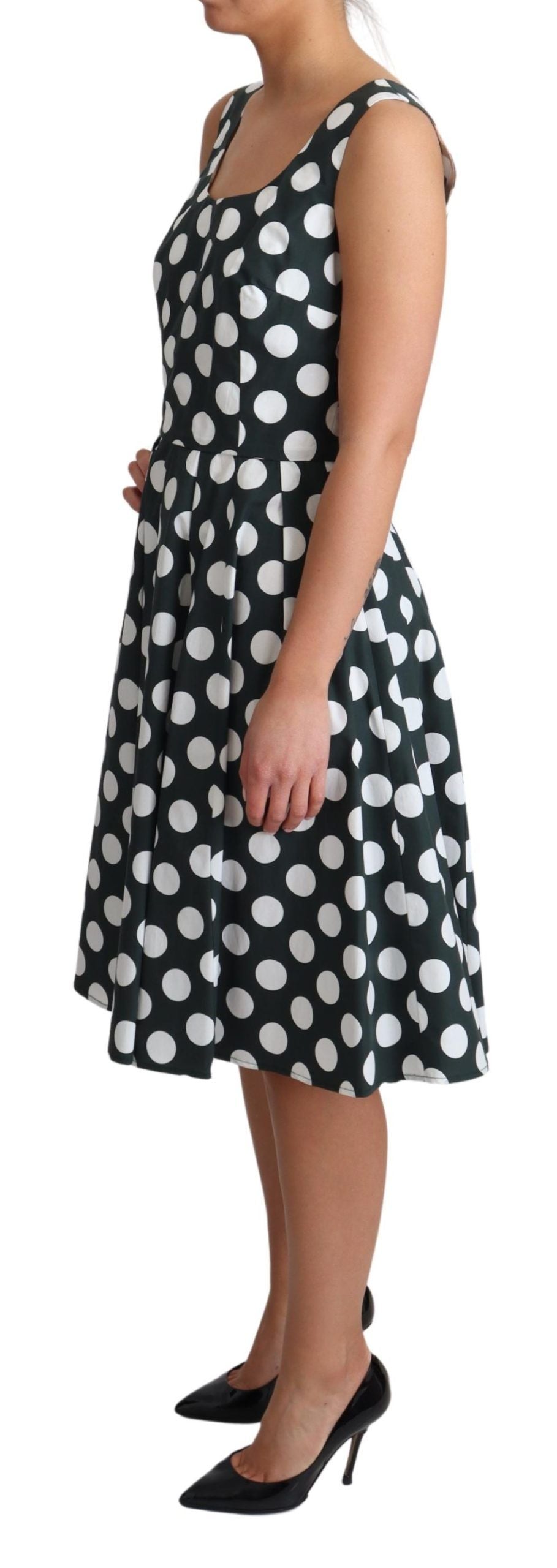 Chic Polka Dot A-line Sleeveless Dress - ventzia