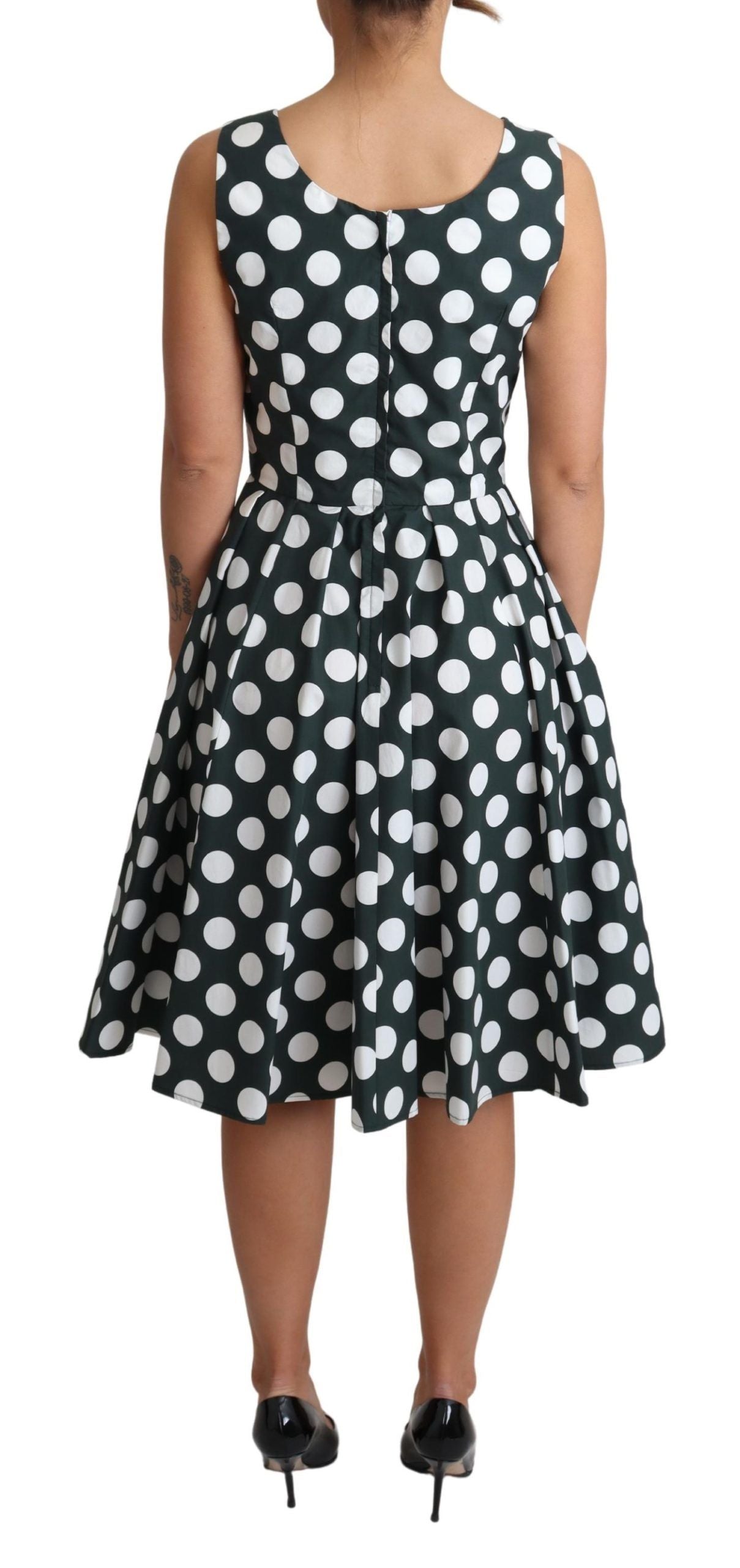 Chic Polka Dot A-line Sleeveless Dress - ventzia