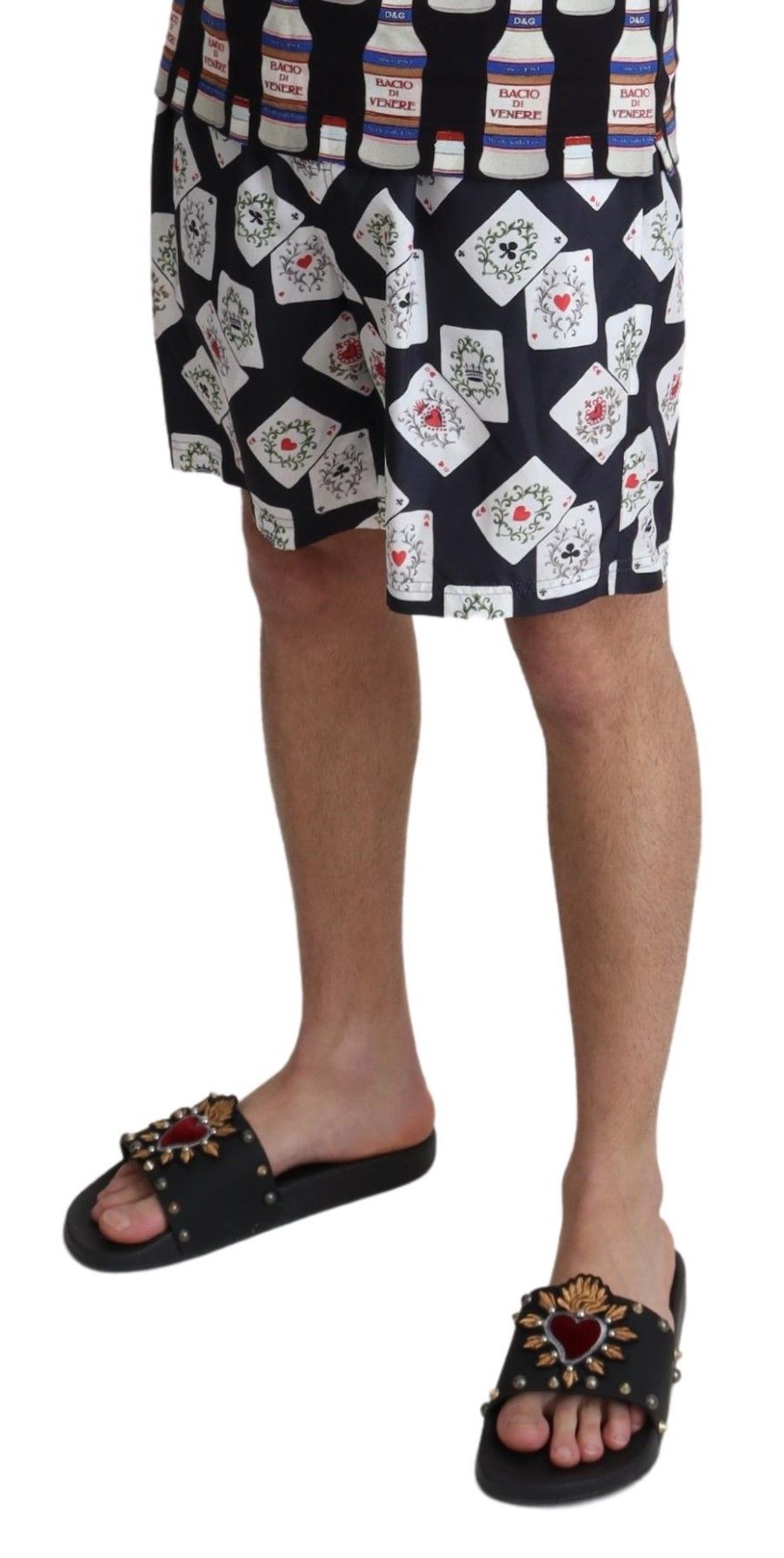 Multicolor Card Deck Printed Swim Trunks - ventzia