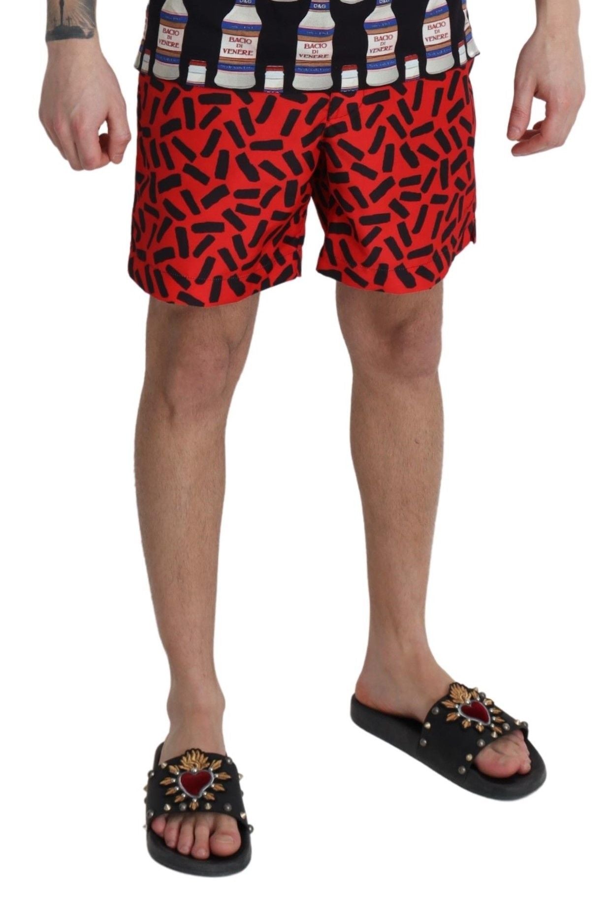 Chic Red Swim Trunks Boxer Shorts - ventzia