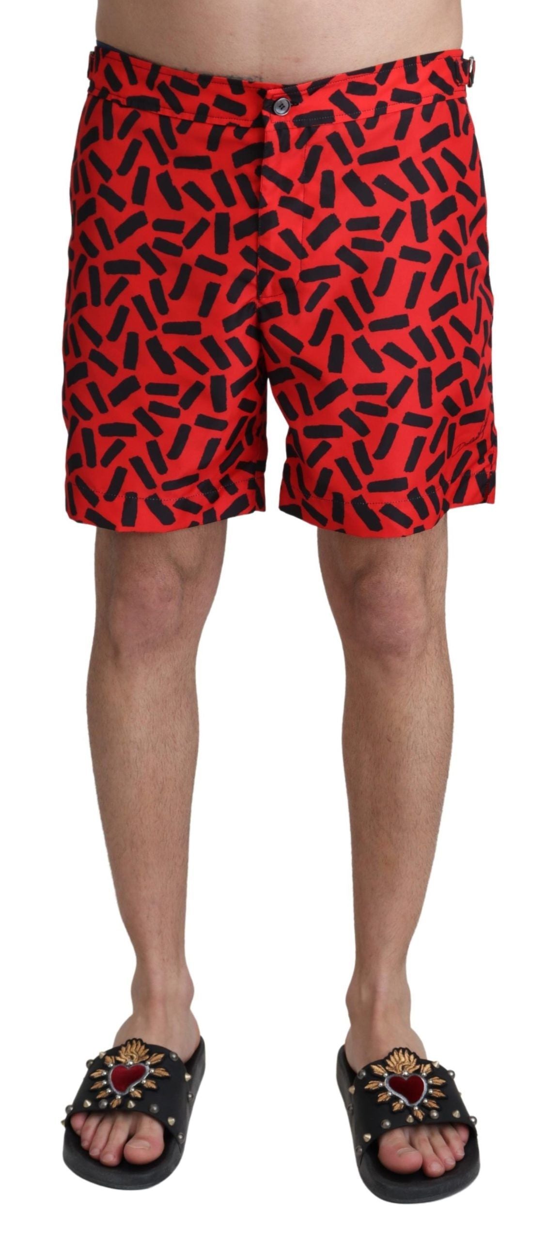 Chic Red Swim Trunks Boxer Shorts - ventzia