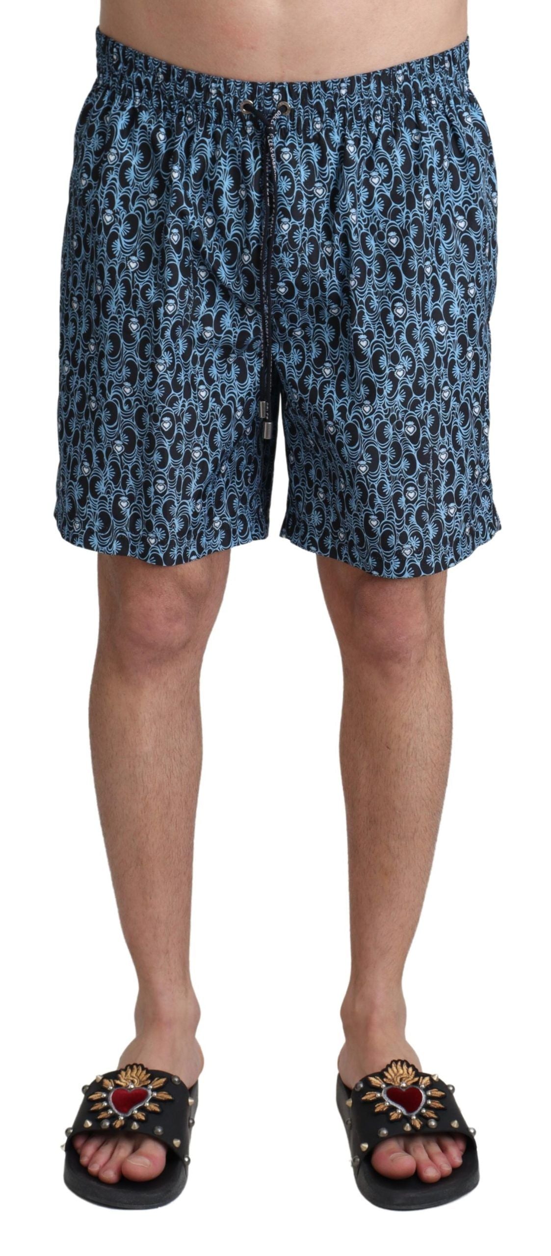 Chic Blue Drawstring Swim Trunks - ventzia