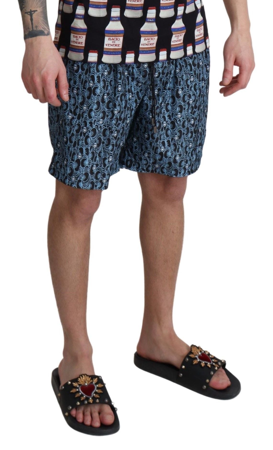 Chic Blue Drawstring Swim Trunks - ventzia