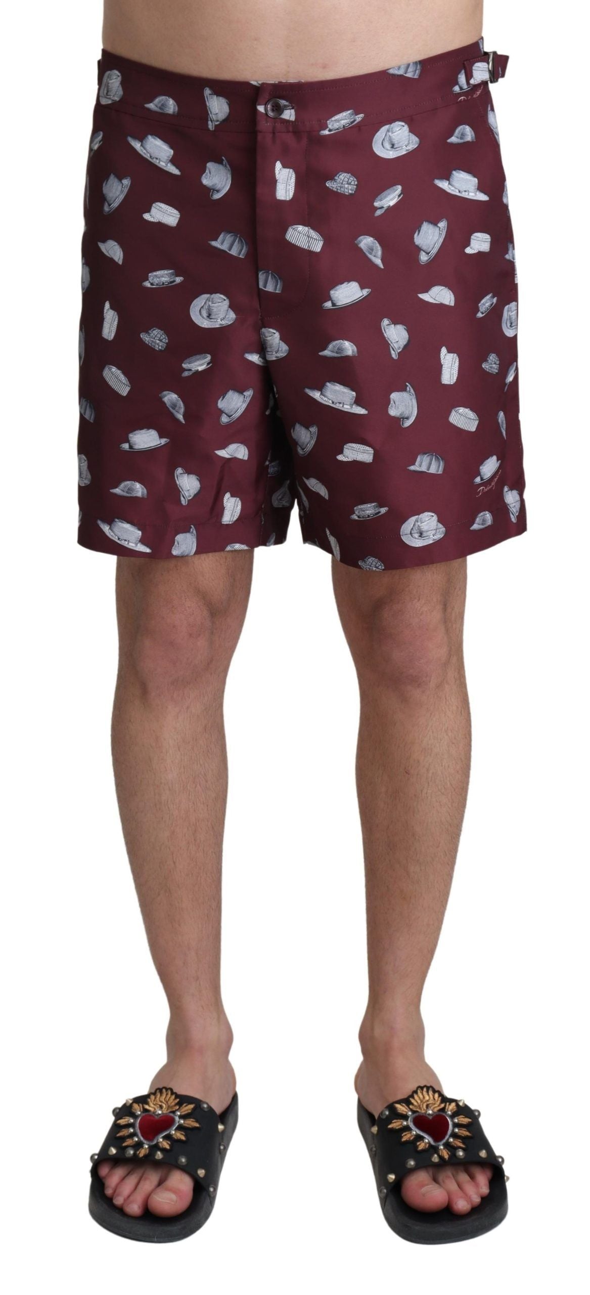 Elegant Maroon Swim Trunks - ventzia