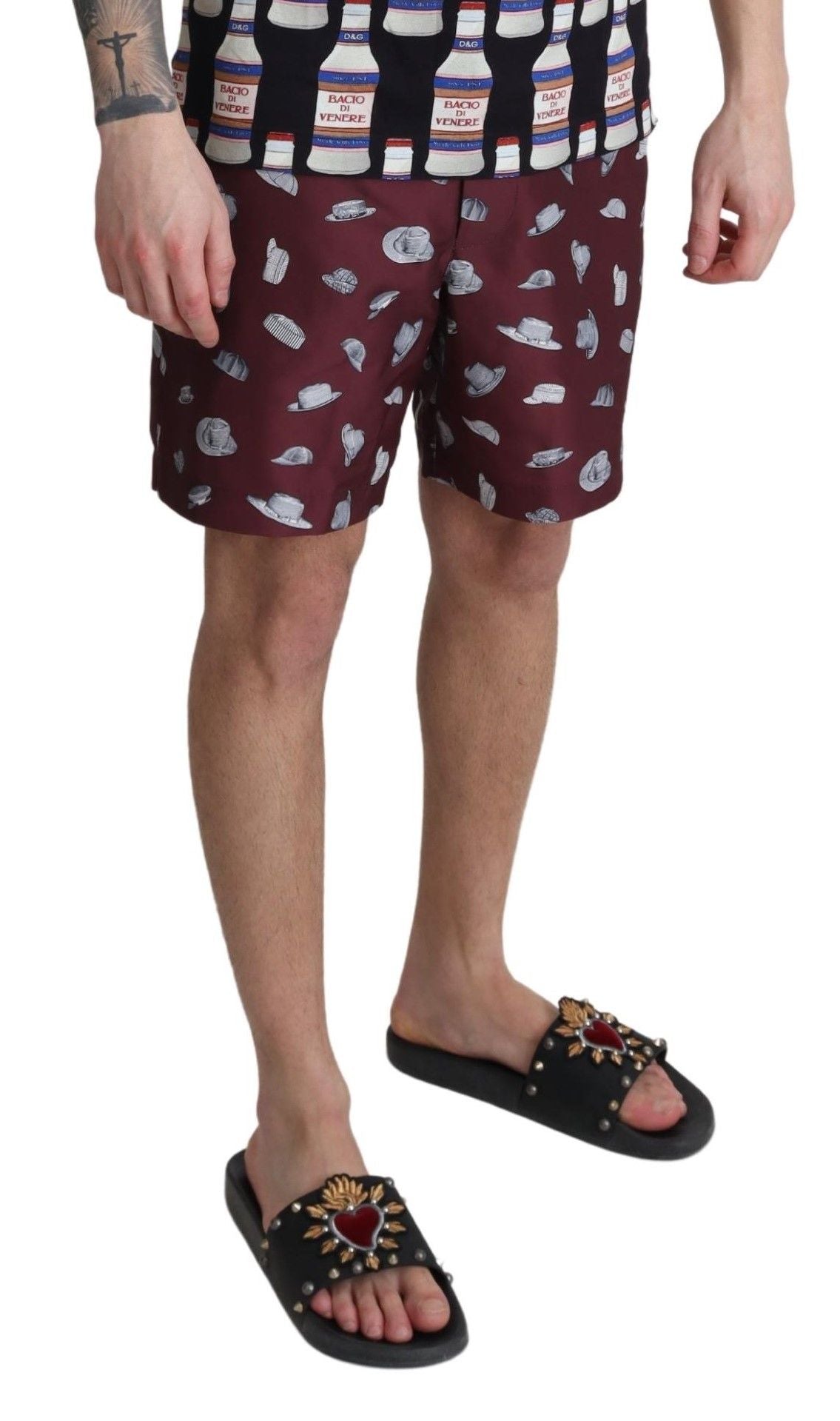 Elegant Maroon Swim Trunks - ventzia