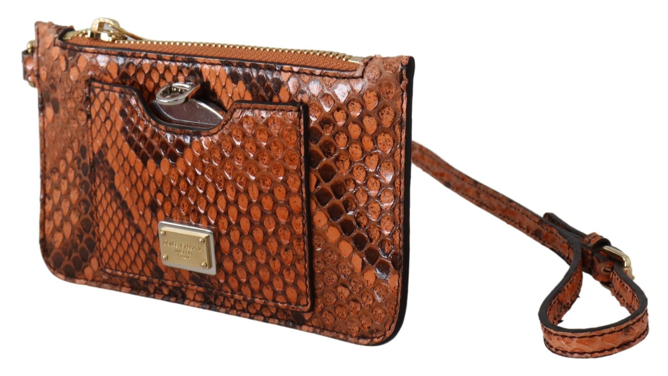 Elegant Python Patterned Leather Wristlet - ventzia