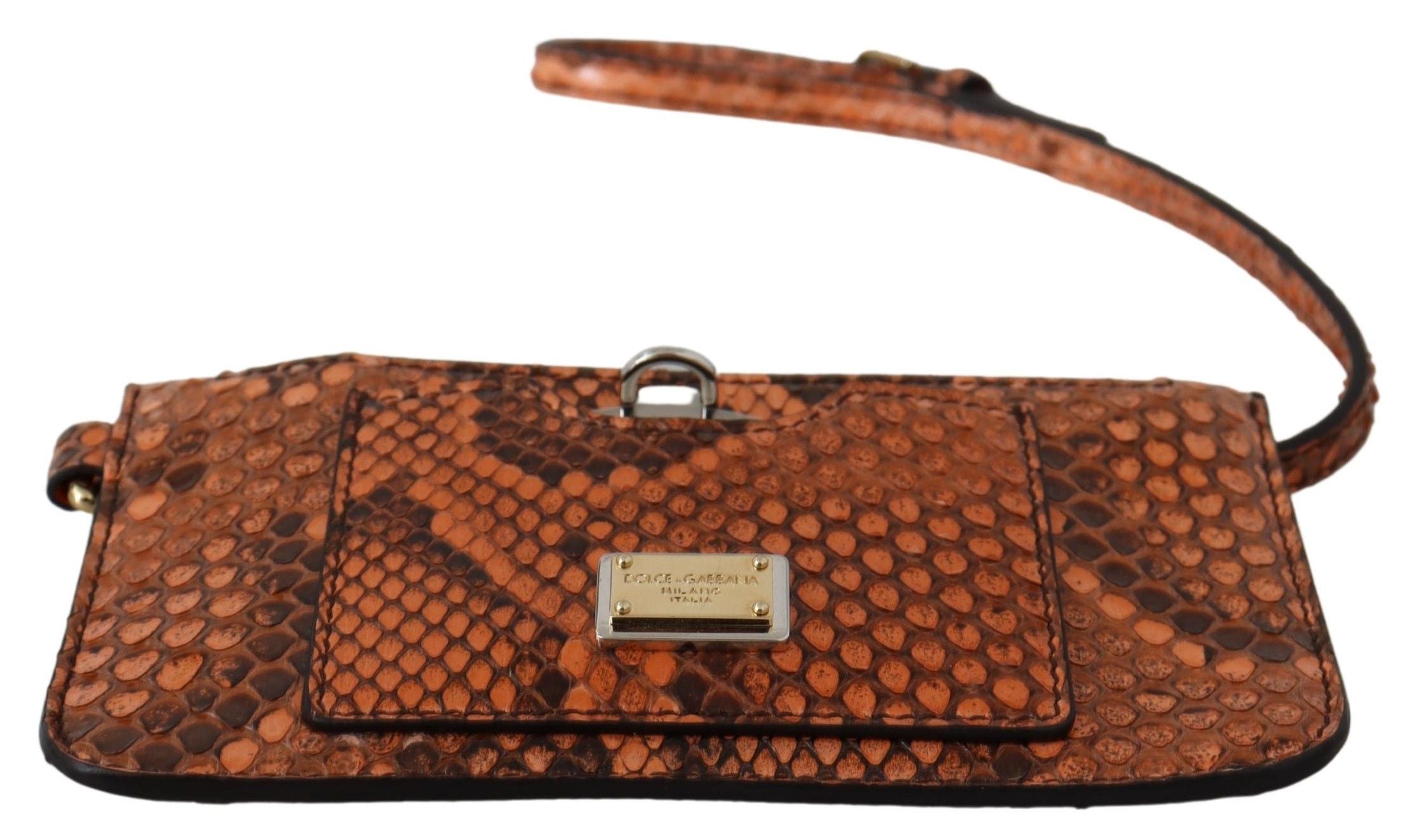 Elegant Python Patterned Leather Wristlet - ventzia