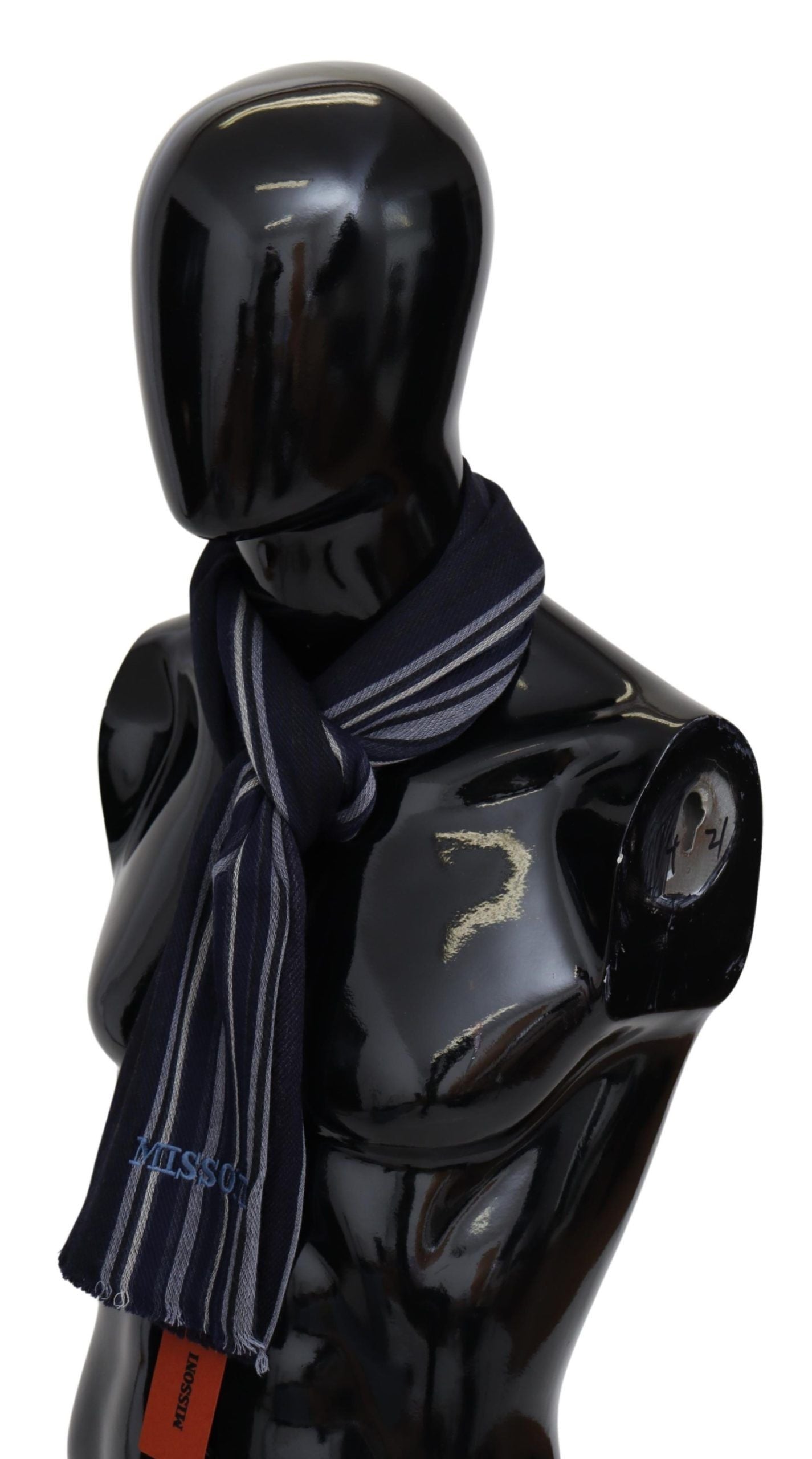 Chic Multicolor Wool Silk Striped Scarf - ventzia