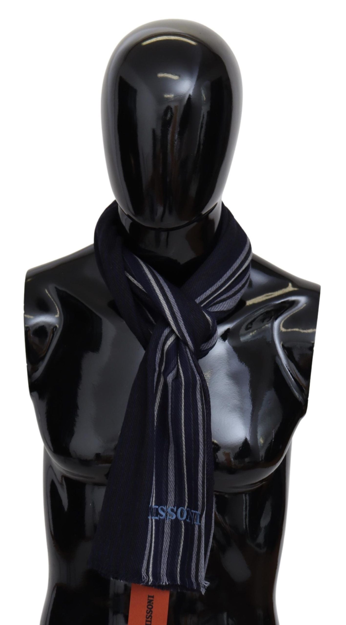 Chic Multicolor Wool Silk Striped Scarf - ventzia