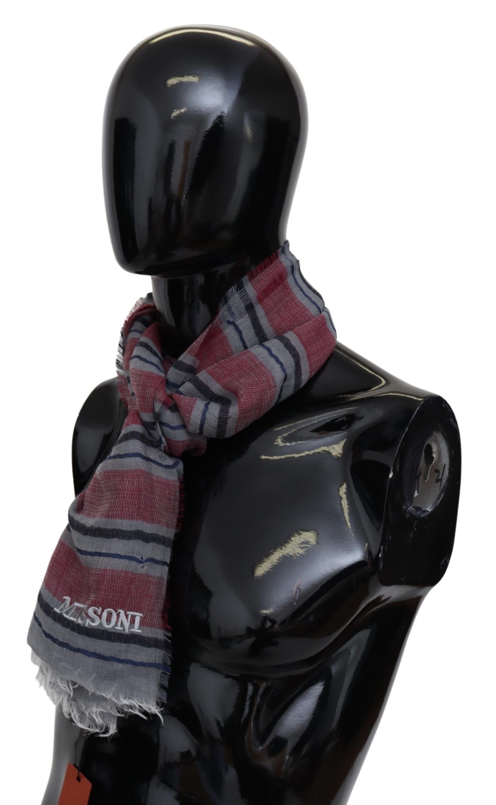 Elegant Multicolor Striped Wool Scarf - ventzia