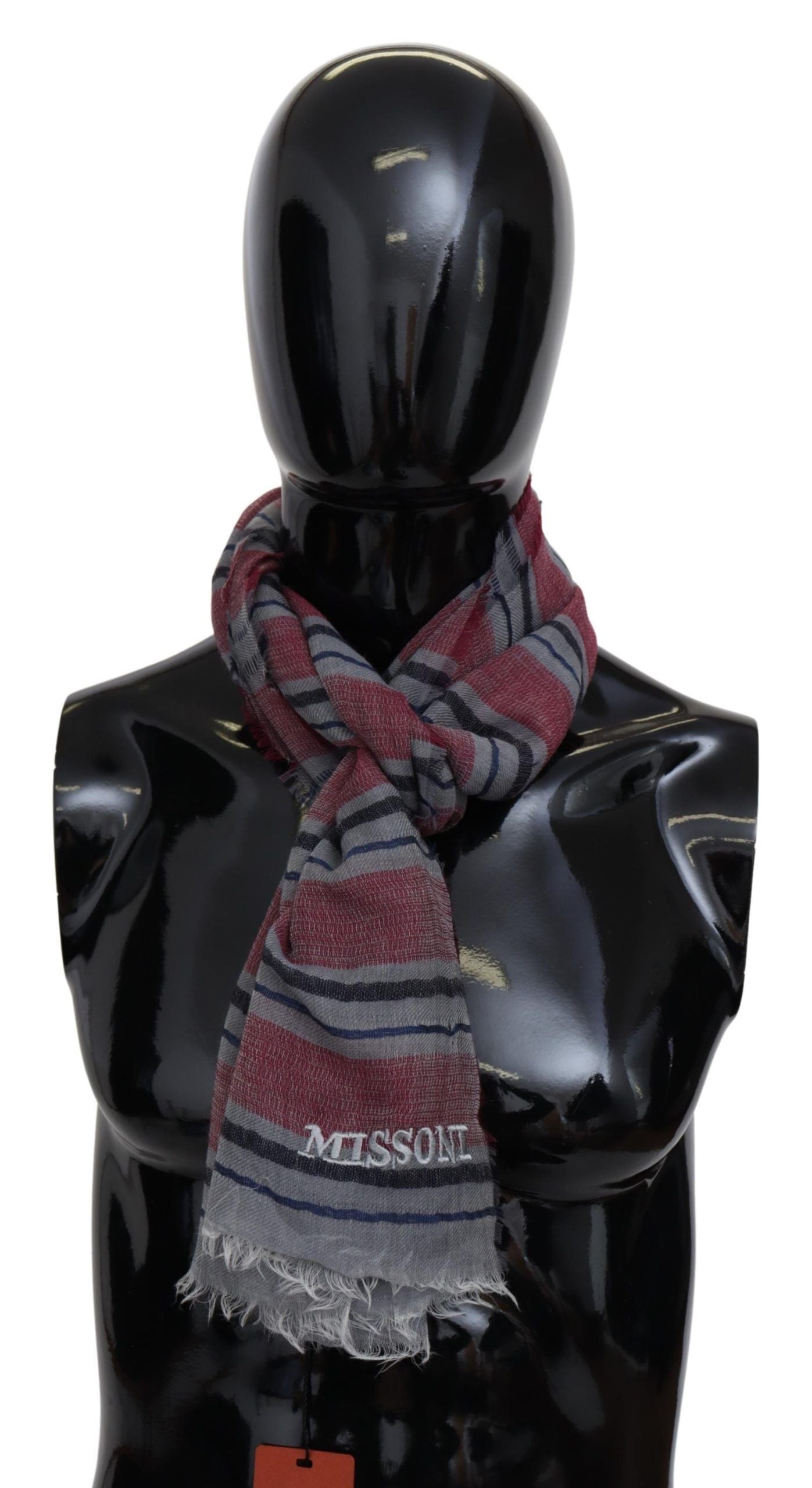 Elegant Multicolor Striped Wool Scarf - ventzia