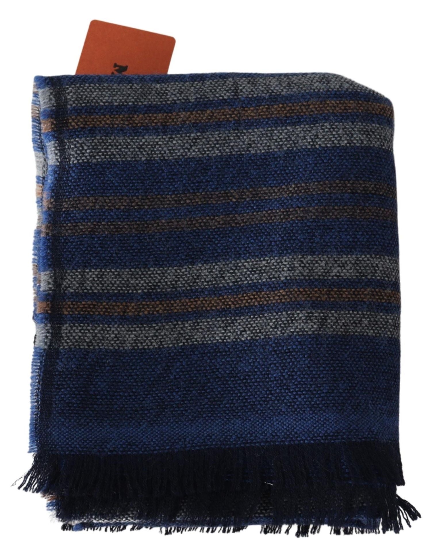 Chic Multicolor Wool Scarf Unisex Fringed Design - ventzia