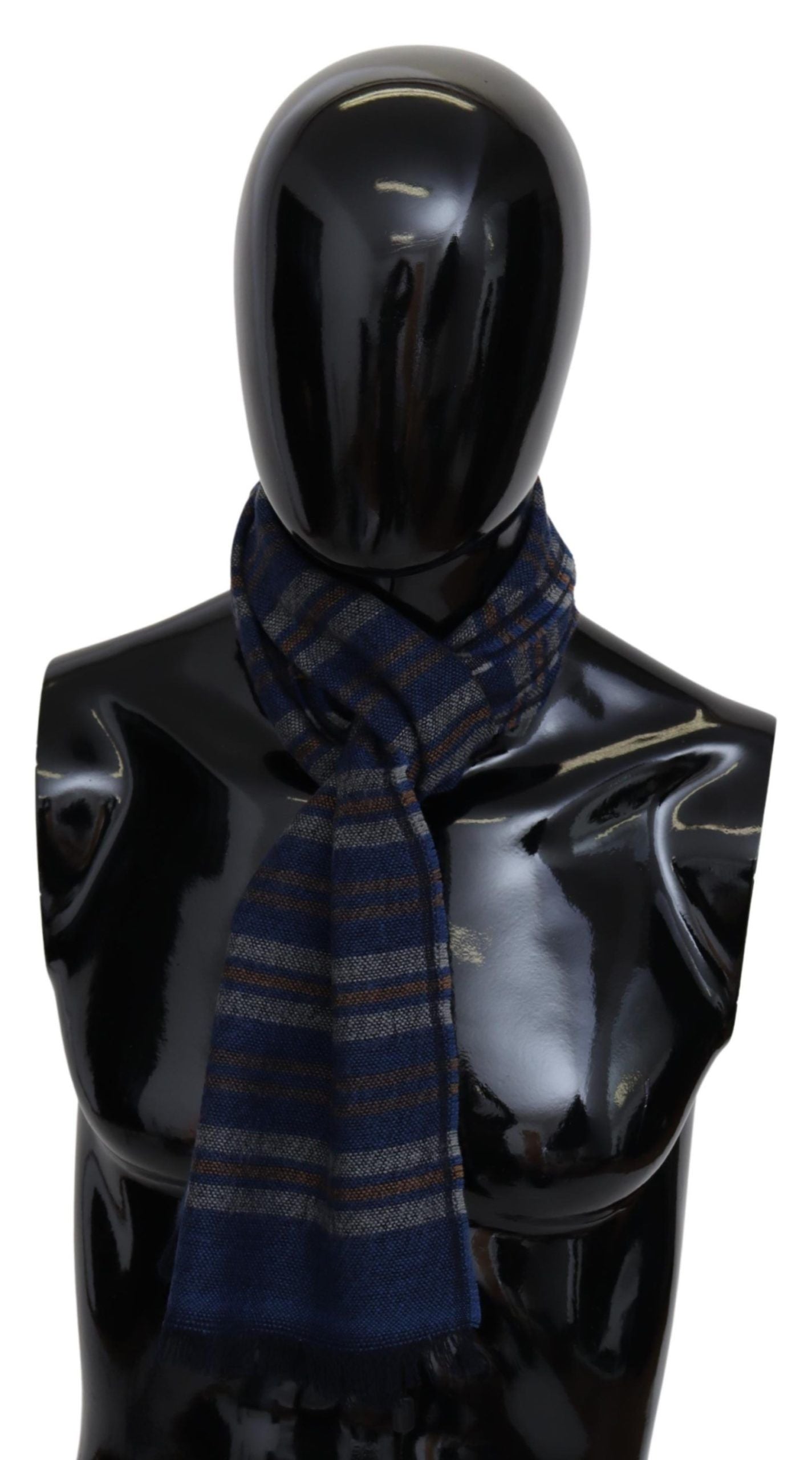Chic Multicolor Wool Scarf Unisex Fringed Design - ventzia